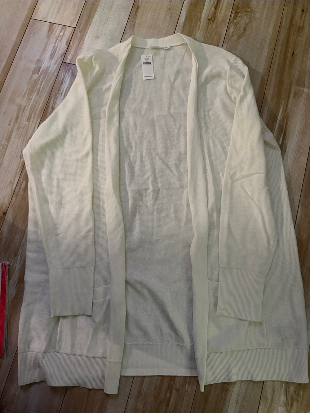 Gap Light Cream Open Front Cardigan